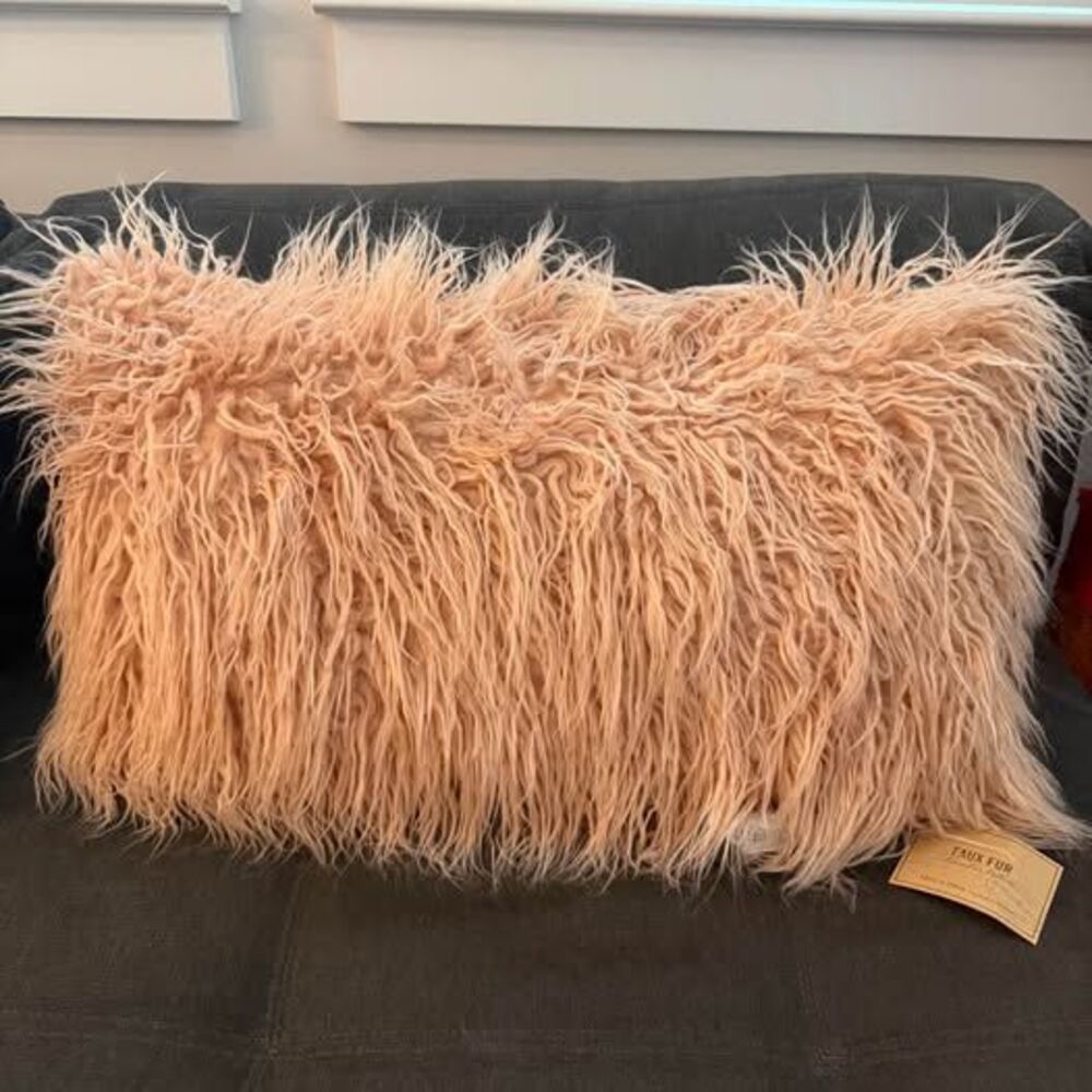 World Market Faux Fur Lumbar Pillow – New With Tag